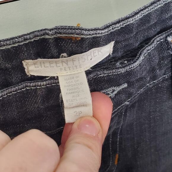 Eileen Fisher Petite Dark Gray Jeans 2P ~ Sustainable Versatile Streetwear - Picture 4 of 11